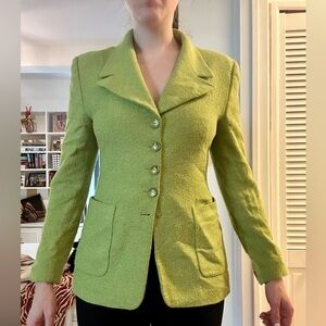 80s Lime Green Women's Escada WoolBlazer size 6